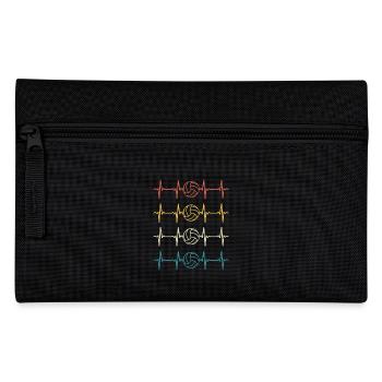 Volleyball Heartbeat Retro Volleyball  - Pencil Case - black - Front