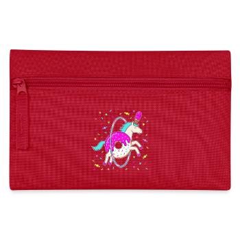 Cute 6th Birthday Unicorn Donut - Pencil Case - red - Front