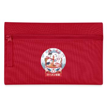 Neko Ramen Feast - Pencil Case - red - Front