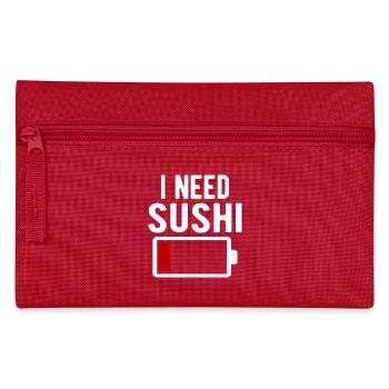 I Need Sushi Witty Battery Drain - Pencil Case - red - Front