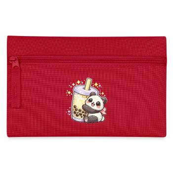 Panda Bubble Tea Kuschelmotiv - Federtasche - Rot - Vorne
