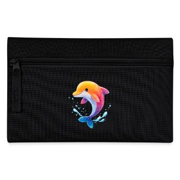 Farbiger Delfin Spritz - Federtasche - Schwarz - Vorne