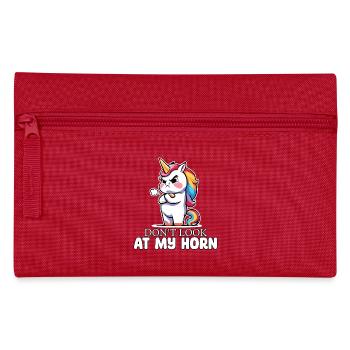 Angry Unicorn Horn Saying Not On My Horn - Pencil Case - red - Front