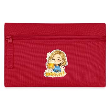 Prost! Fröhliche Biertrinker-Illustration - Federtasche - Rot - Vorne