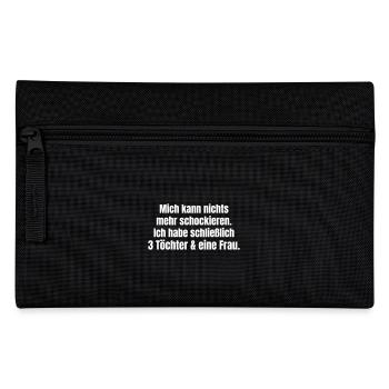 Father and husband with three daughters and wife - Pencil Case - black - Front
