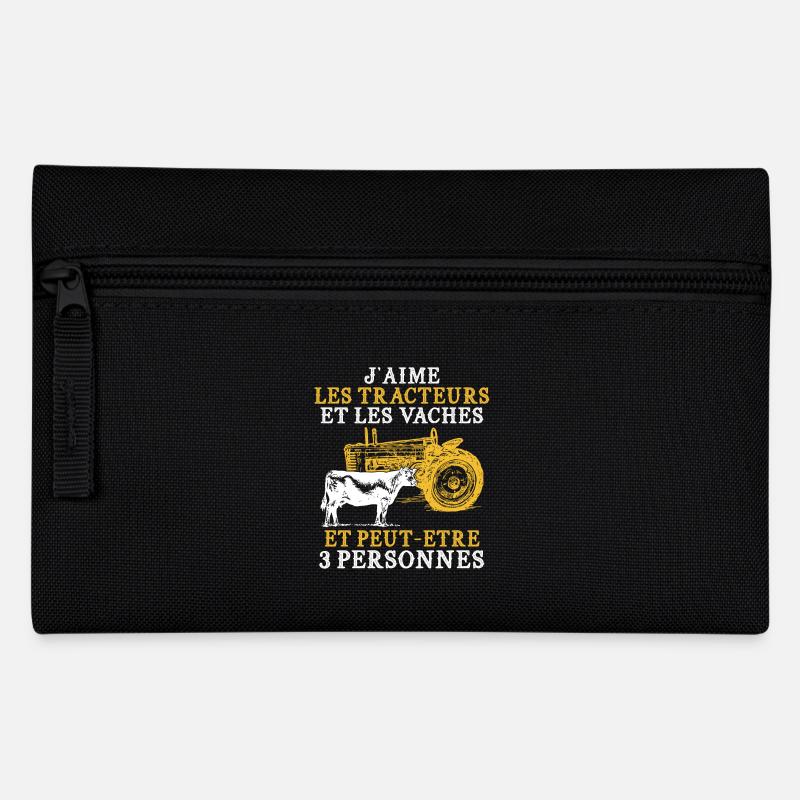 J'aime les tracteurs et les vaches - Trousse - noir