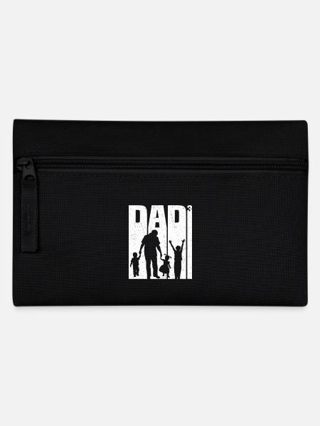 Dad 3 Kinder Dreifacher Vater T-shirt Papa 3 Kind - Federtasche - Schwarz