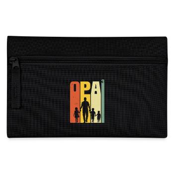 Opa hoch 3 dreifacher Opa werdender Opa Enkel - Federtasche - Schwarz - Vorne