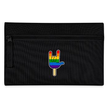 Rock ´n Roll - I Love You, Eis am Stiel Regenbogen - Federtasche - Schwarz - Vorne