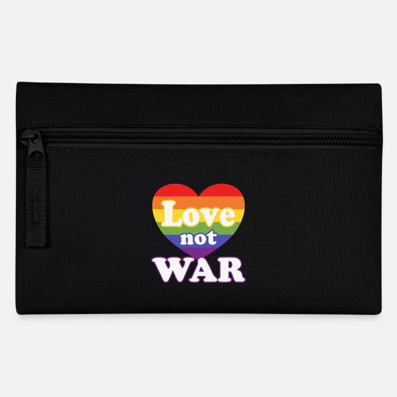 Love Not War – Regenbogen-Herz LGBTQ+ - Federtasche - Schwarz