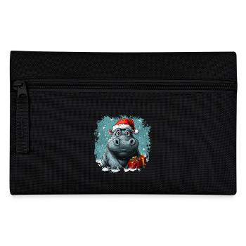 Nilpferd Weihnachten - Federtasche - Schwarz - Vorne
