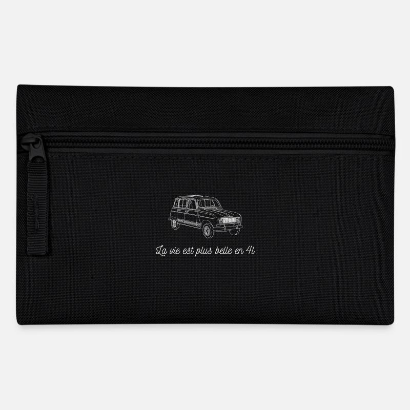 La vie est plus belle en 4l - dessin blanc - Trousse - noir