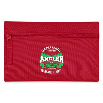 Angler kennen Orte Angeln - Federtasche - Rot - Vorne