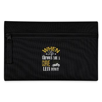 When life throws you a curve lean into it - Pencil Case - black - Front