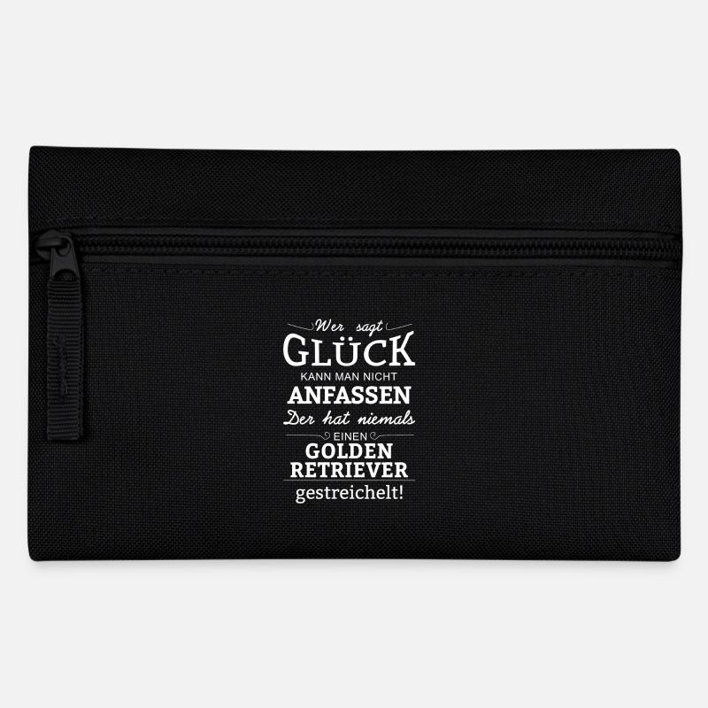 Glück nicht anfassen - Golden Retriever - Federtasche - Schwarz