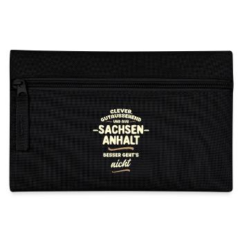 Clever, gutaussehend und aus Sachsen-Anhalt - Federtasche - Schwarz - Vorne