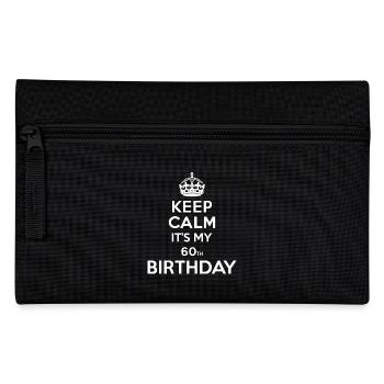Keep Calm - 60 - Geburtstag - Federtasche - Schwarz - Vorne