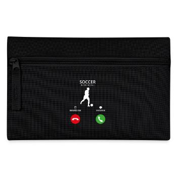 Call Mobile Anruf Frauenfussball soccer woman foot - Federtasche - Schwarz - Vorne