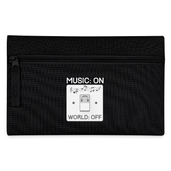 Music ON World OFF - Federtasche - Schwarz - Vorne