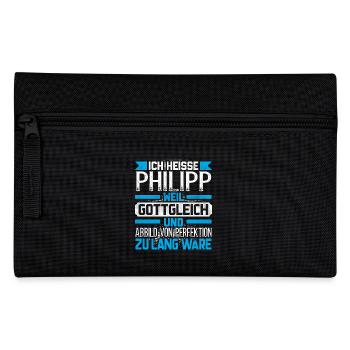 PHILIPP - Gottgleich Geschenk - Federtasche - Schwarz - Vorne