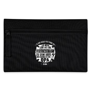 Feuerwehr Opa Tshirt - Federtasche - Schwarz - Vorne