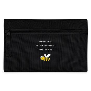 Sumsi mit Po Gelbe Biene weisse Schrift - Federtasche - Schwarz - Vorne