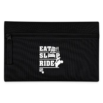 Biker Shirt - Eessen Schlafen Motorrad - Federtasche - Schwarz - Vorne