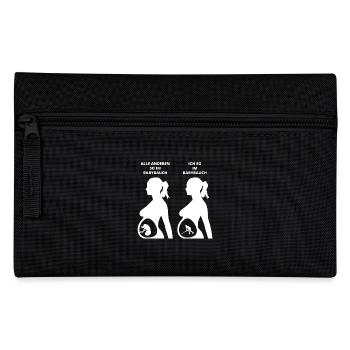 GESCHENK BABYBAUCH GEBOREN hockey eishockey - Federtasche - Schwarz - Vorne