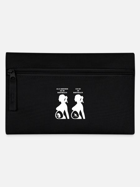 GESCHENK BABYBAUCH GEBOREN hockey eishockey - Federtasche - Schwarz
