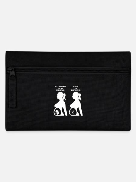 GESCHENK BABYBAUCH GEBOREN volleyball beachvolleyb - Federtasche - Schwarz
