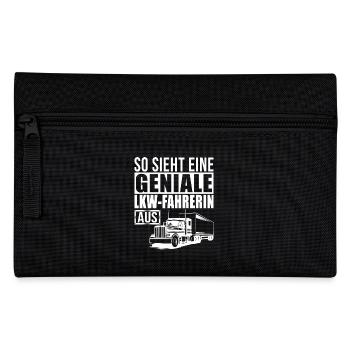 Geniale LKW Fahrerin - Federtasche - Schwarz - Vorne