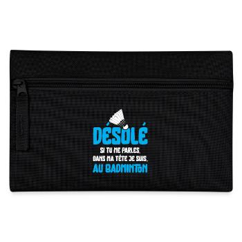 Désolé Badminton t-shirt cadeau - Trousse - noir - Devant