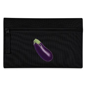 aubergine,Gemüse, - Federtasche - Schwarz - Vorne