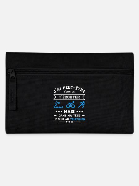 je suis au triathlon t-shirt humour - Trousse - noir
