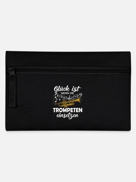 Trompete Shirt · Blasmusik · Glück ist Trompeten - Federtasche - Schwarz