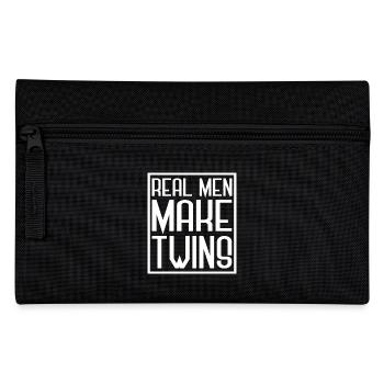 Real Men Make Twins - Happy Father's Day Gift - Pencil Case - black - Front
