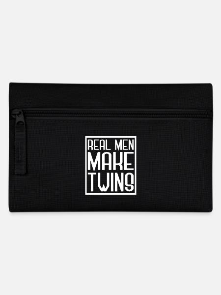 Echte Männer machen Zwillinge - glücklich Vatertagsgeschenk - Federtasche - Schwarz
