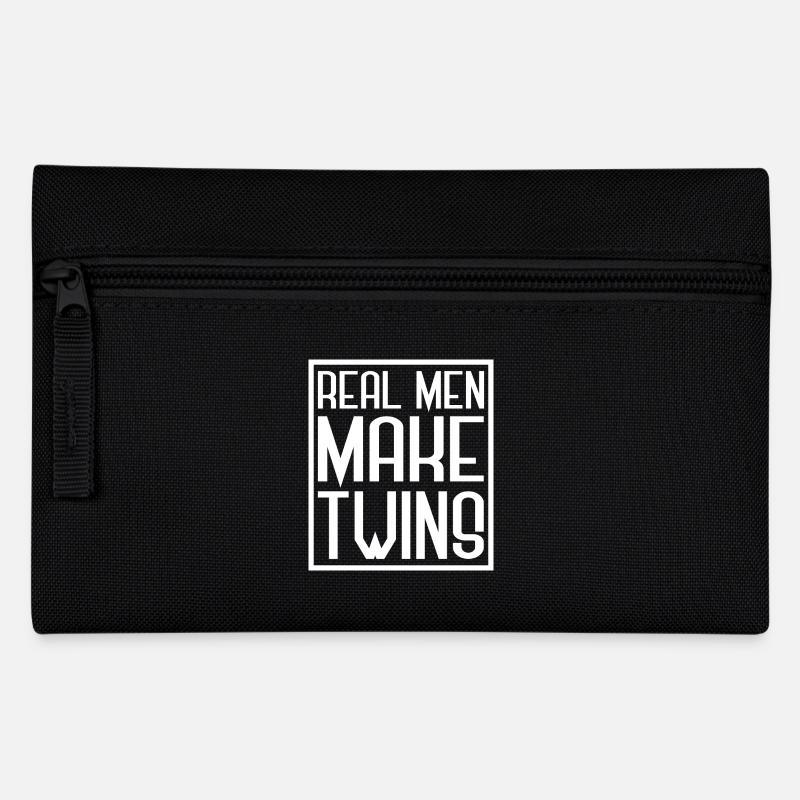 Echte Männer machen Zwillinge - glücklich Vatertagsgeschenk - Federtasche - Schwarz
