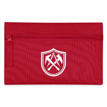 Dachdecker Zunftzeichen Wappen Schild - Federtasche - Rot - Vorne
