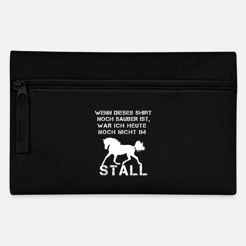 Pferd Lustiger Spruch Reiterin Geschenkidee - Federtasche - Schwarz