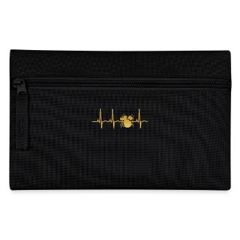 evolution ekg heartbeat DRUMMER SCHLAGZEUG drums - Federtasche - Schwarz - Vorne