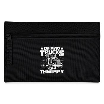 Driving Trucks is my therapy - Pencil Case - black - Front