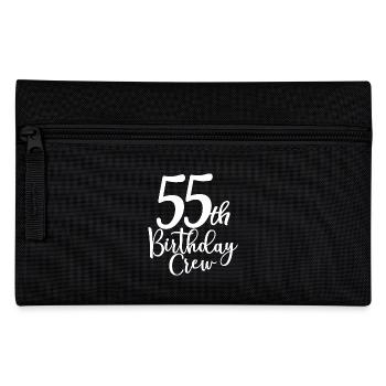 55th Birthday Crew B-day Party Squad 55 Years Old - Pencil Case - black - Front