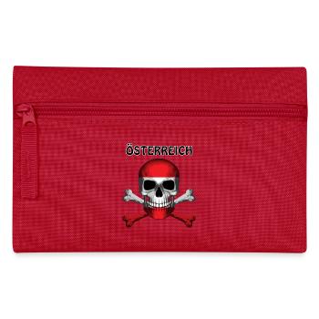 Skull Jolly Roger Pirate Flag Oesterreich R6Z - Pencil Case - red - Front