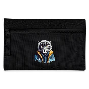 Streetstyle Schneeleopard | Leoparden-Liebhaber - Federtasche - Schwarz - Vorne