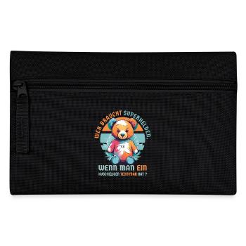 Kuscheliger Teddybär - Federtasche - Schwarz - Vorne