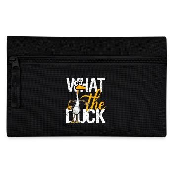 Qu’est-ce que le canard citation humoristique excentrique drôle canard jeu de mots - Trousse - noir - Devant