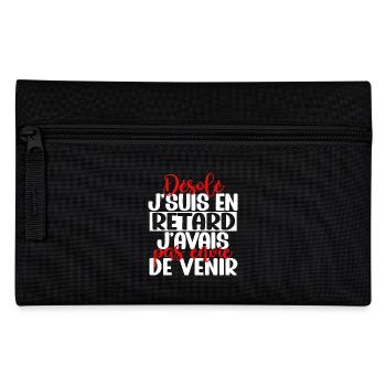 Retard pas envie de venir humour homme casanier - Trousse - noir - Devant