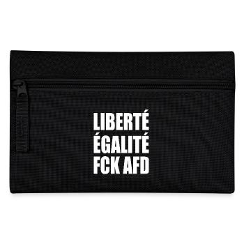 Gegen rechts - Liberté Égalité FCK AFD - Federtasche - Schwarz - Vorne