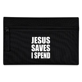 jesus saves i spend - Federtasche - Schwarz - Vorne